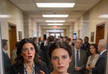 I kept a pregnant woman waiting in a Dallas courthouse hallway for 40 minutes, telling her “You can wait like everyone else,” until she opened her folder—turns out she was the judge’s clerk on assignment, and the next morning my name was on a report.