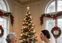 I never told my in-laws I was the Chief Justice’s daughter. Seven months pregnant, they made me cook Christmas dinner alone. My mother-in-law even forced me to eat standing in the kitchen, saying it was “good for the baby.” When I tried to sit, she shoved me so hard I started to miscarry. I grabbed for my phone to call the police, but my husband ripped it away and sneered: “I’m a lawyer. You won’t win.” I met his eyes and said calmly: “Then call my father.” He laughed as he dialed, not knowing his legal career was about to be over.